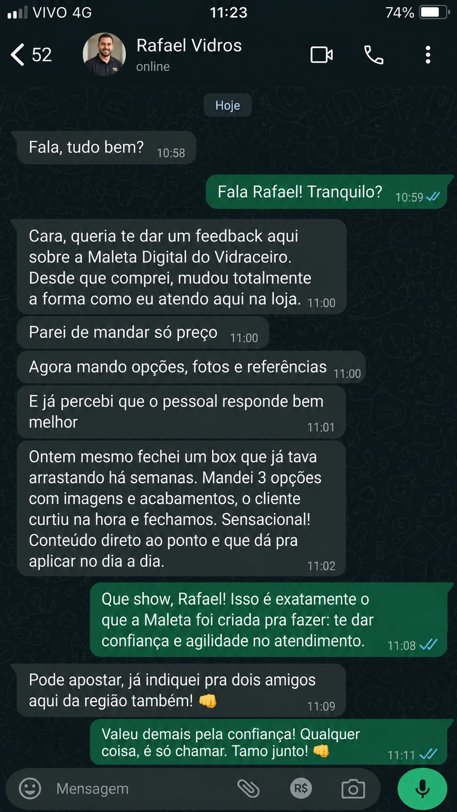 Conversa ilustrativa sobre a Maleta Digital do Vidraceiro